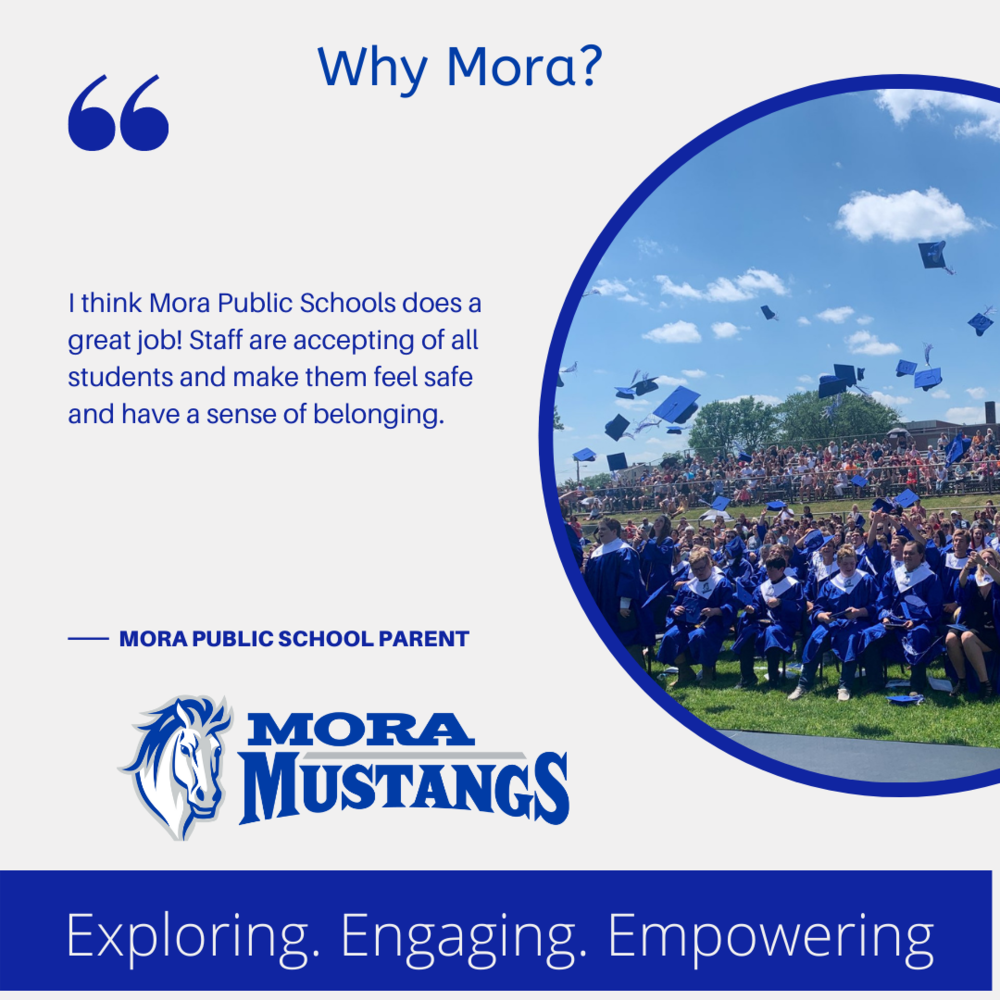 Why Mora?  quote from a parent with graduation picture
