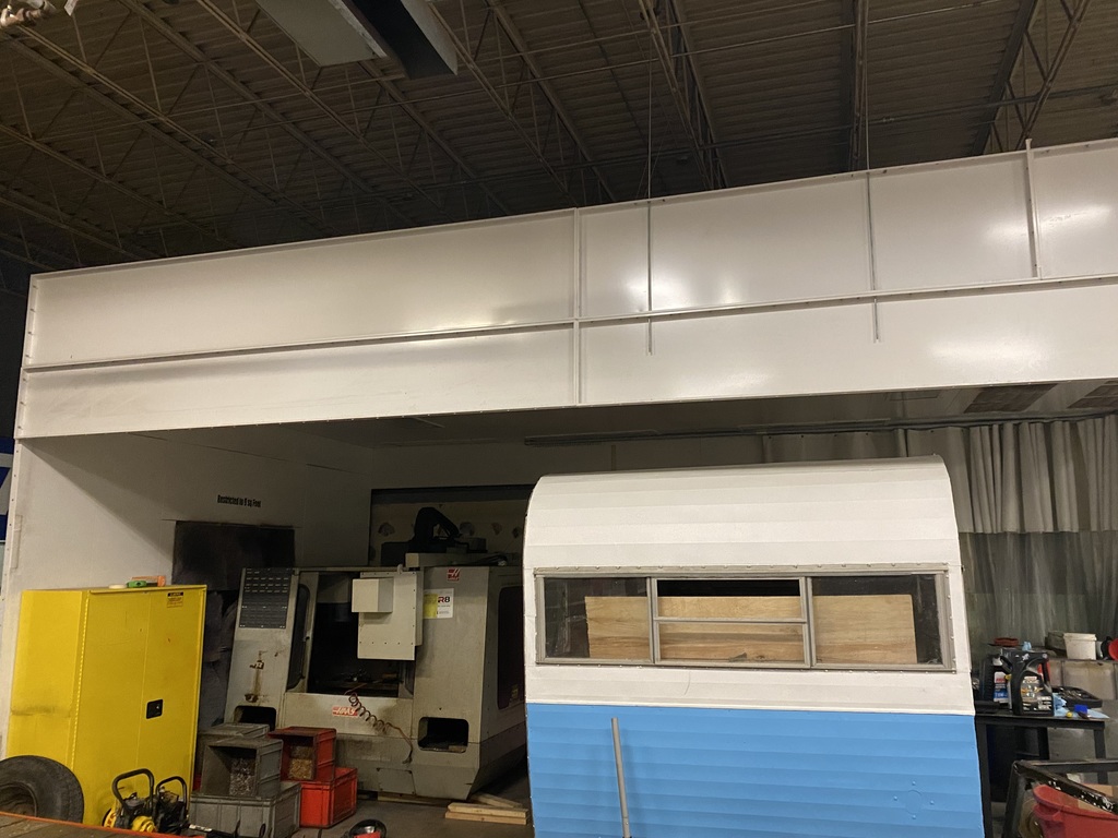 picture of paint booth in shop area